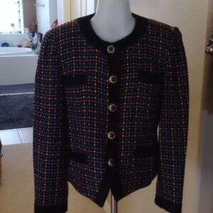 Vintage David Emanuel for designer originals colorful Tweed jacket US 14